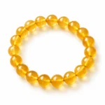 Natural Citrine Crystal Bracelet for men and women featuring yellow to golden Citrine gemstone beads in 8mm and 10mm round sizes, stretchable design.