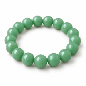 Natural Green Aventurine Crystal Bracelet for men and women featuring polished green round gemstone beads in 8mm and 10mm sizes with a comfortable stretchable design.