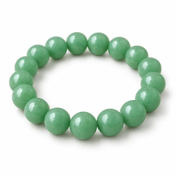Natural Green Aventurine Crystal Bracelet for men and women featuring polished green round gemstone beads in 8mm and 10mm sizes with a comfortable stretchable design.