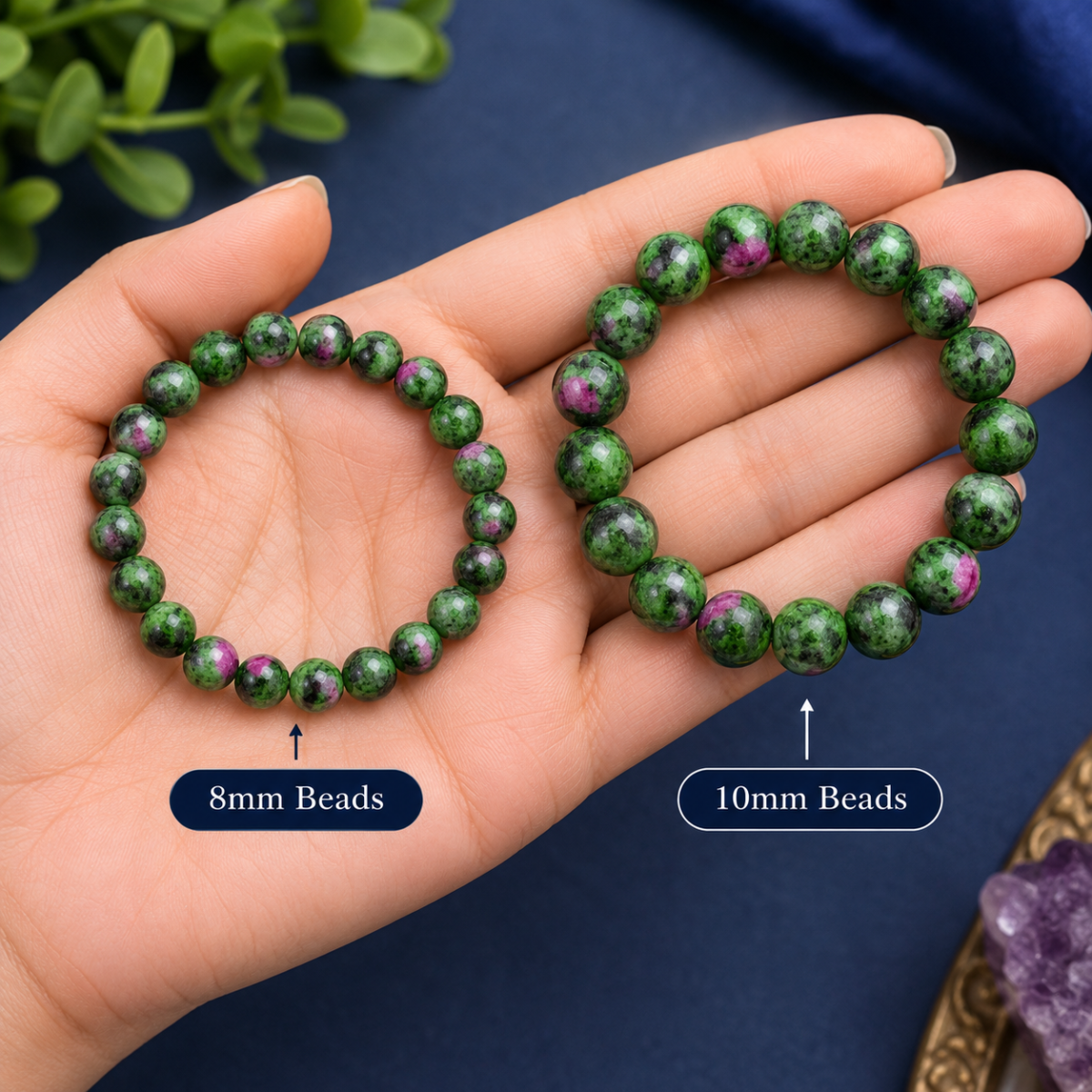 Natural Ruby Zoisite Crystal Bracelet for Men & Women Online India - Image 5