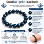 Natural Blue Tiger Eye Crystal Bracelet for Calmness & Confidence - Image 5