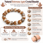Natural Botswana Agate Crystal Bracelet for Calmness & Balance - Image 4