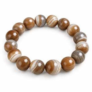 Natural Botswana Agate Crystal Bracelet for Calmness and Emotional Balance – Genuine Gemstone Bracelet by Pure Gems World