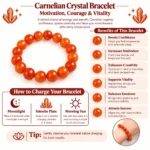 Natural Carnelian Crystal Bracelet for Confidence & Motivation - Image 4
