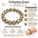 Natural Dalmatian Jasper Crystal Bracelet for Men & Women Online - Image 3