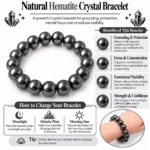 Natural Hematite Crystal Bracelet for Grounding & Meditation - Image 4