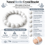 Natural Howlite Crystal Bracelet for Calmness & Spiritual Balance - Image 4