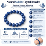 Natural Sodalite Crystal Bracelet – Spiritual & Meditation Bracelet - Image 6