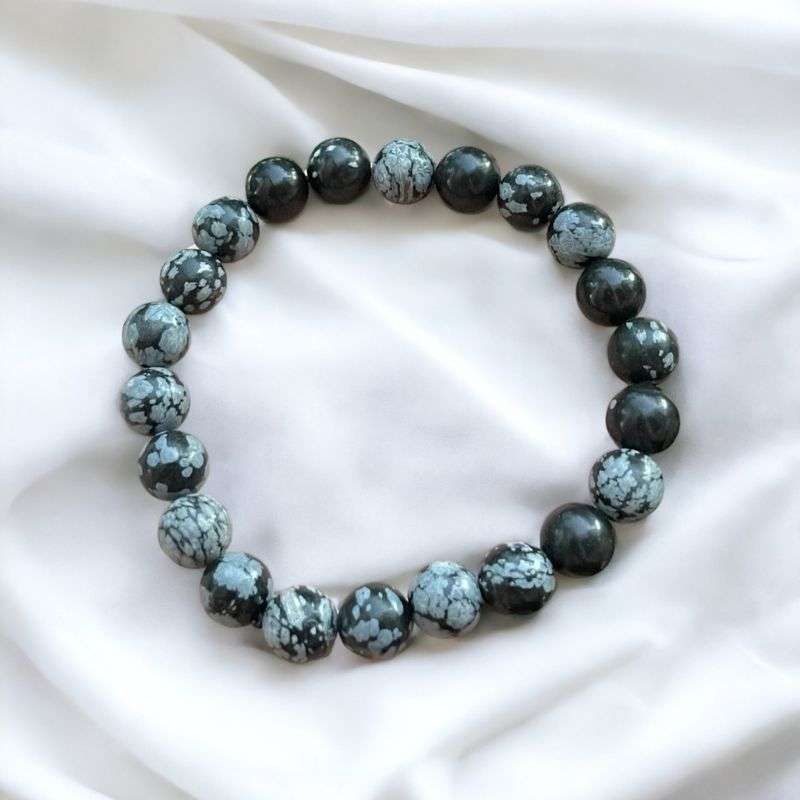 snowflake obsidian bracelet