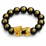 Natural Feng Shui Crystal Bracelet for Luck & Positive Energy featuring purple round gemstone beads in 8mm and 10mm sizes with a stretchable design.