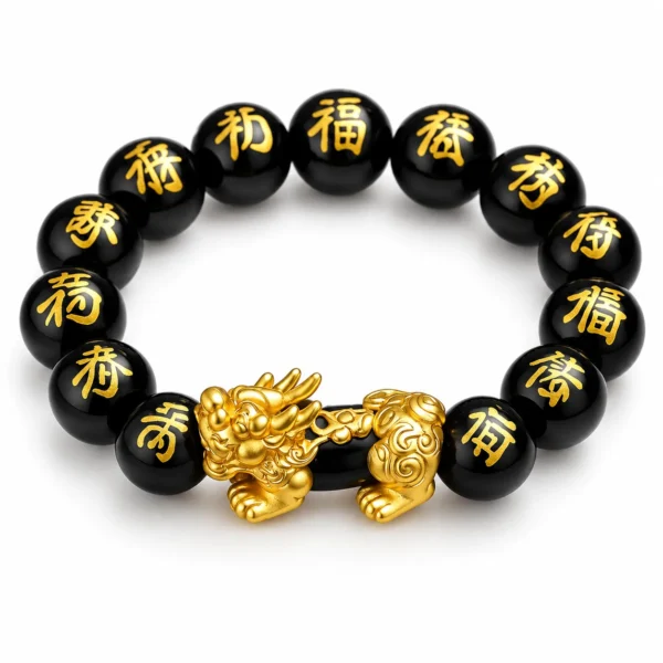 Natural Feng Shui Crystal Bracelet for Luck & Positive Energy featuring purple round gemstone beads in 8mm and 10mm sizes with a stretchable design.