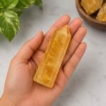 Golden Glow Natural Citrine Crystal Pencil – GTI Certified Yellow Citrine - Image 4