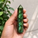 Green  Labradorite Crystal Pencil Tower – Natural GTI Certified Crystal for Meditation & Spiritual Décor - Image 4