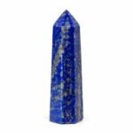 Natural Lapis Lazuli Pencil Obelisk crystal with deep blue color and faceted pointed design