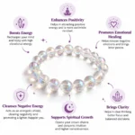 Natural Aura Quartz Crystal Bracelet – Positive Energy, Calmness & Spiritual Harmony - Image 3