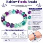 Natural Fluorite Crystal Bracelet – Multicolor Crystal Beads for Clarity, Focus - Image 3