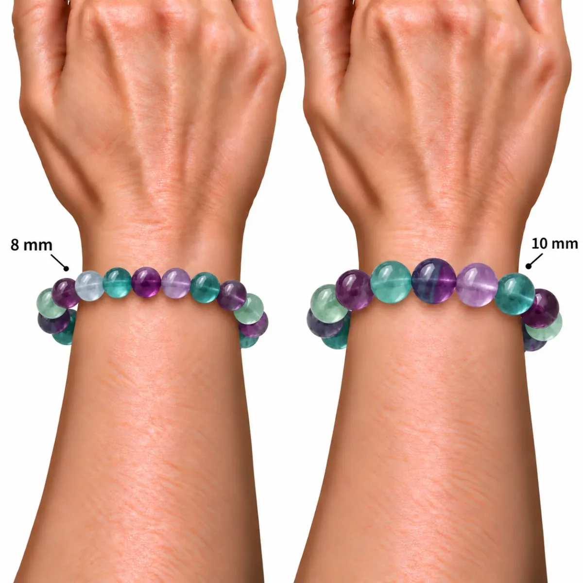 Natural Fluorite Crystal Bracelet – Multicolor Crystal Beads for Clarity, Focus - Image 4