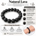 Natural Lava Stone Crystal Bracelet for Men & Women Online - Image 4
