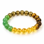 Natural Money Magnet Crystal Bracelet for men and women featuring purple round gemstone beads, available in 8mm and 10mm sizes with a stretchable design.