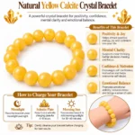Natural Yellow Calcite Crystal Bracelet for Men & Women - Image 4