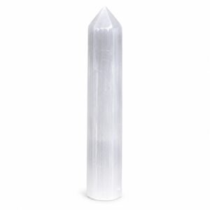 Selenite Crystal Pencil Tower – Natural White Selenite Healing Crystal Point