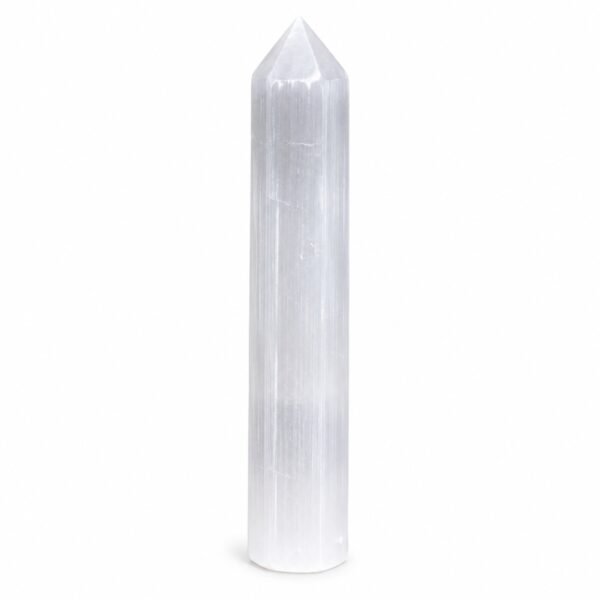 Selenite Crystal Pencil Tower – Natural White Selenite Healing Crystal Point