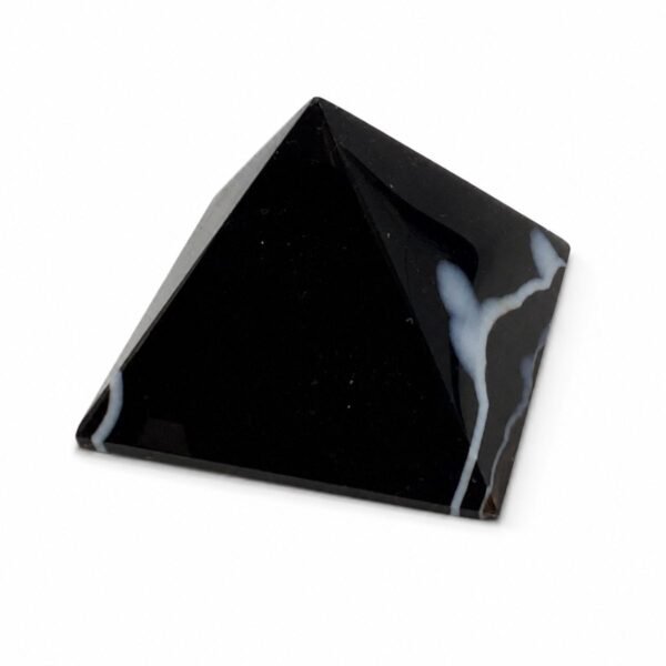 Black Agate Pyramid crystal for meditation, focus and spiritual practices