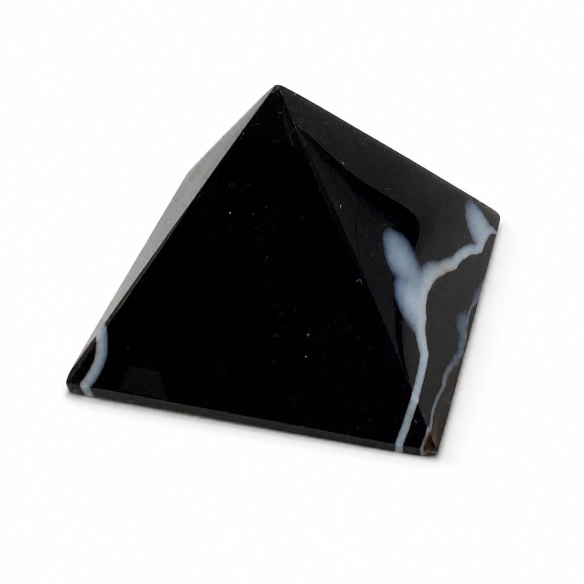 black agate pyramid Black Agate Pyramid crystal for meditation, focus and spiritual practices