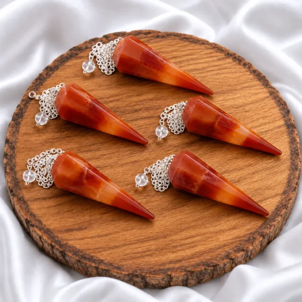 Natural Carnelian Pendulum Crystal for Healing and Meditation