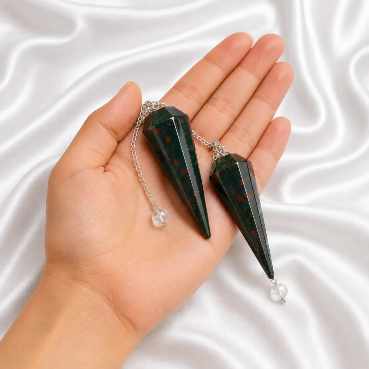 Natural Bloodstone Dowser 35–45mm | GTI Certified Crystal - Image 2