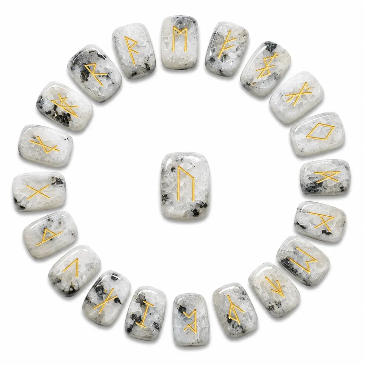 Rainbow Moonstone Rune Stones Set of 25 – GTI Certified - Image 2