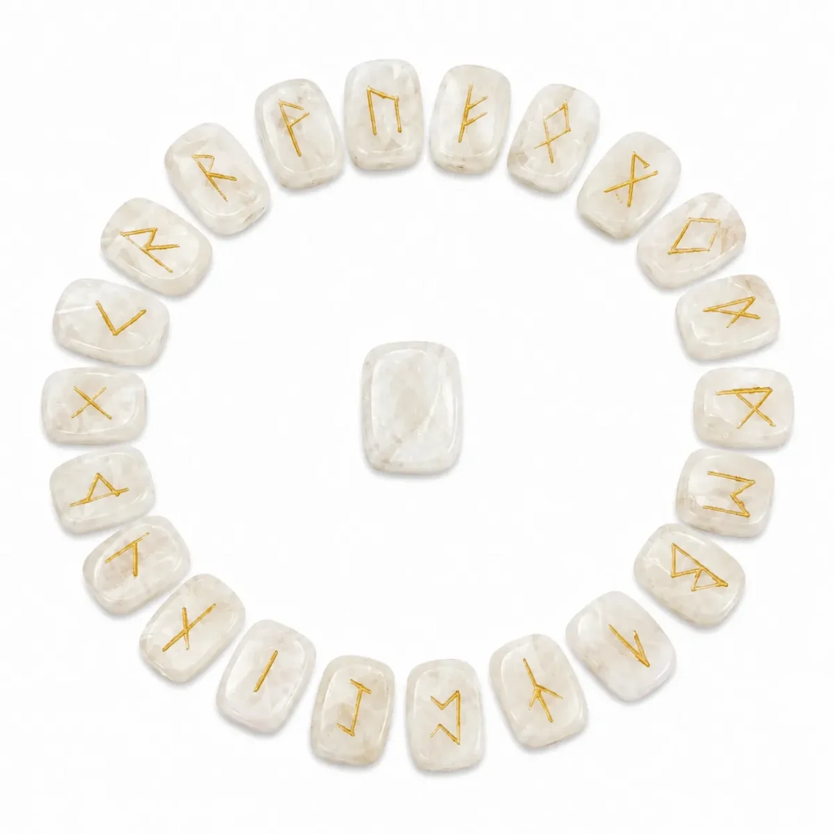 Moonstone Rune Stones – GTI Certified Crystal for Intuition & Emotional Balance - Image 2