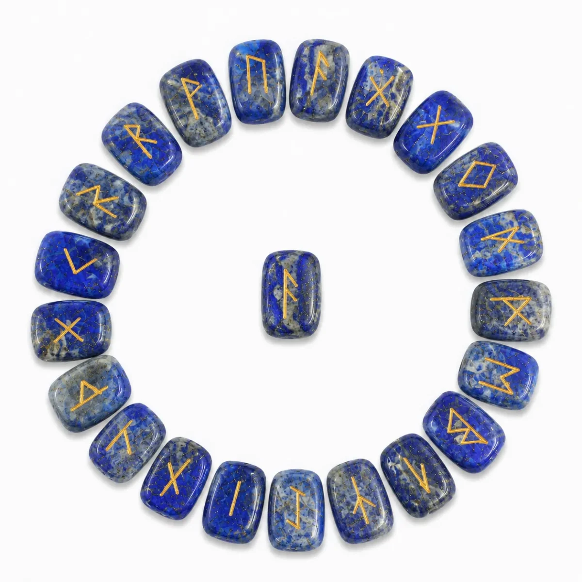 Lapis Lazuli Rune Stones – GTI Certified spiritual crystal stones