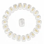Natural clear quartz rune stone with translucent appearance and engraved rune design