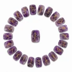 Natural amethyst rune stone with rich purple colour and engraved rune design