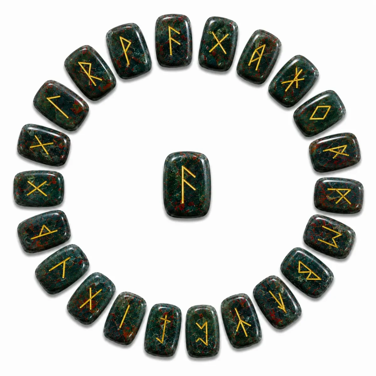 Bloodstone Rune Stones – GTI Certified Crystal for Spiritual Practices & Positive Energy - Image 2