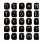 Natural Bloodstone Rune Stones engraved with traditional rune symbols for divination, meditation, and spiritual guidance