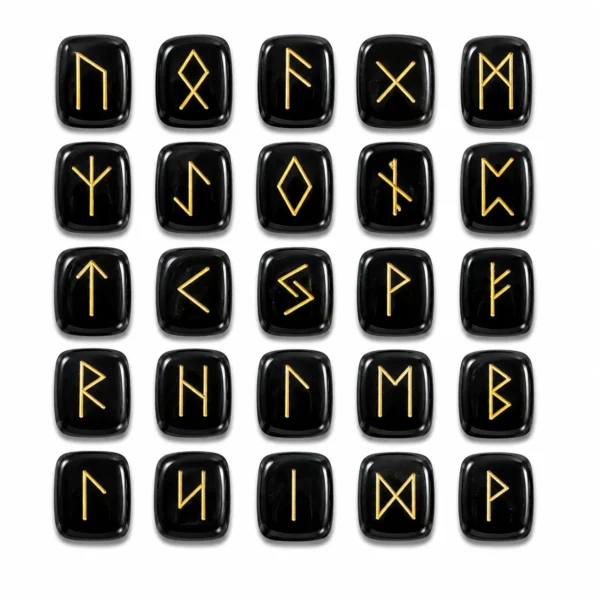 Natural Bloodstone Rune Stones engraved with traditional rune symbols for divination, meditation, and spiritual guidance