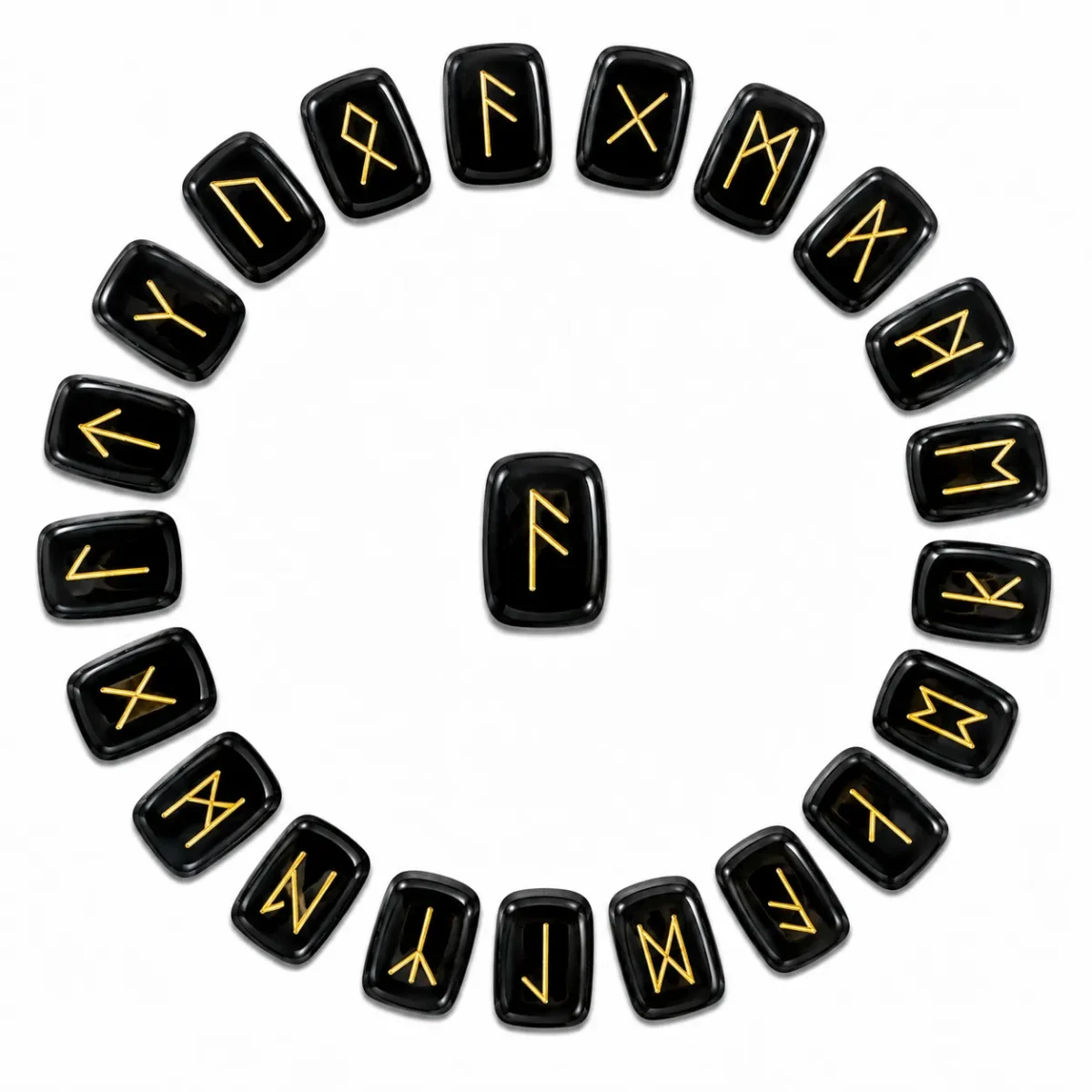 Black Obsidian Rune Stones for meditation and spiritual practices