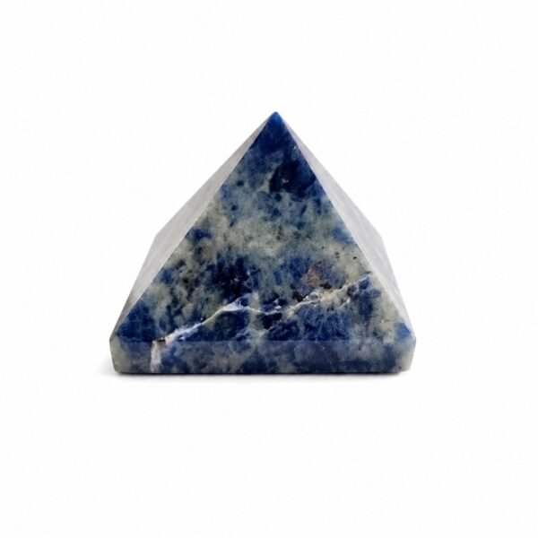 GTI Certified Sodalite Pyramid crystal for meditation, mental clarity and spiritual practices