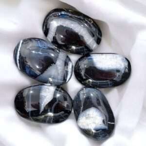 Black Agate Palm Stone/Worry Stone