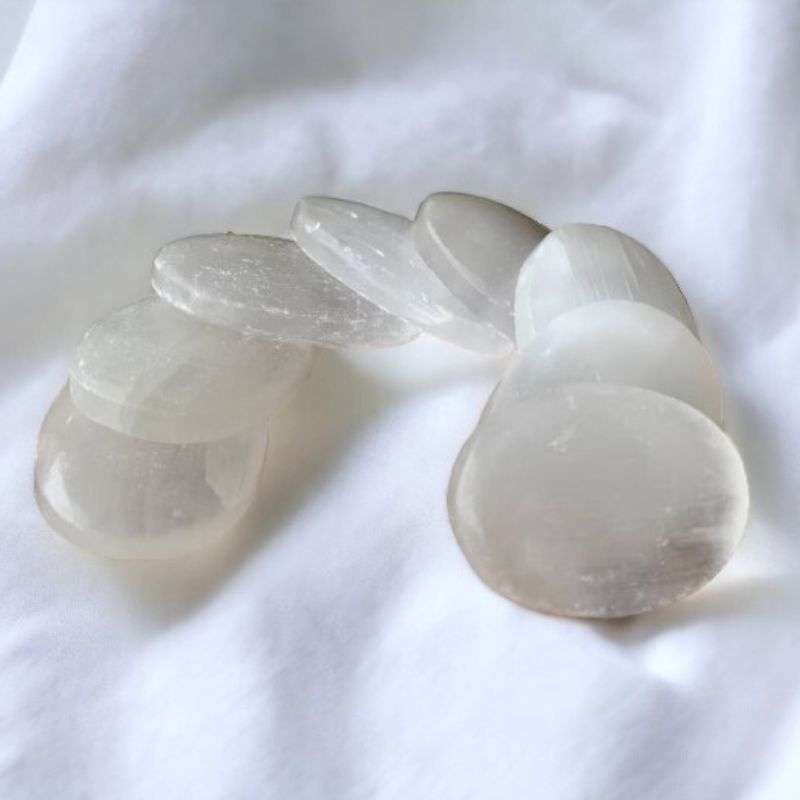 Selenite Palm Stone/Worry Stone