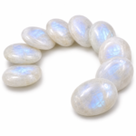 Natural Moonstone Palm Stone – White Oval Crystal, GTI Certified - Image 4