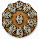 Natural Dalmatian Jasper Palm Stone in Oval Shape – GTI Certified Crystal