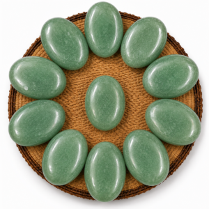 Natural Green Aventurine Palm Stone/Worry Stone in Oval Shape – GTI Certified