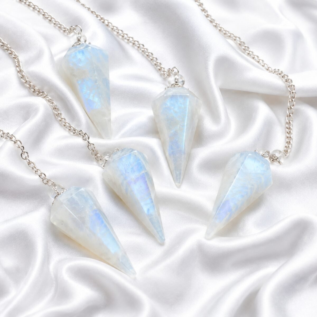 Natural Moonstone Pendulum Dowser 35–45mm | GTI Certified White Crystal - Image 3