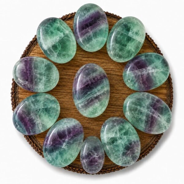 Fluorite Palm Stone Worry Stone GTI Certified Crystal