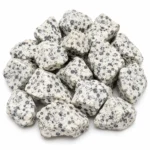 Natural Dalmatian jasper rough stone with cream colour and distinctive black spots