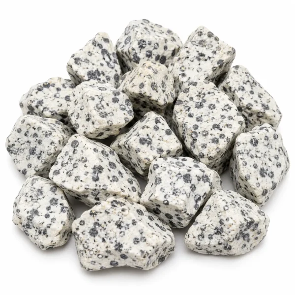 Natural Dalmatian jasper rough stone with cream colour and distinctive black spots