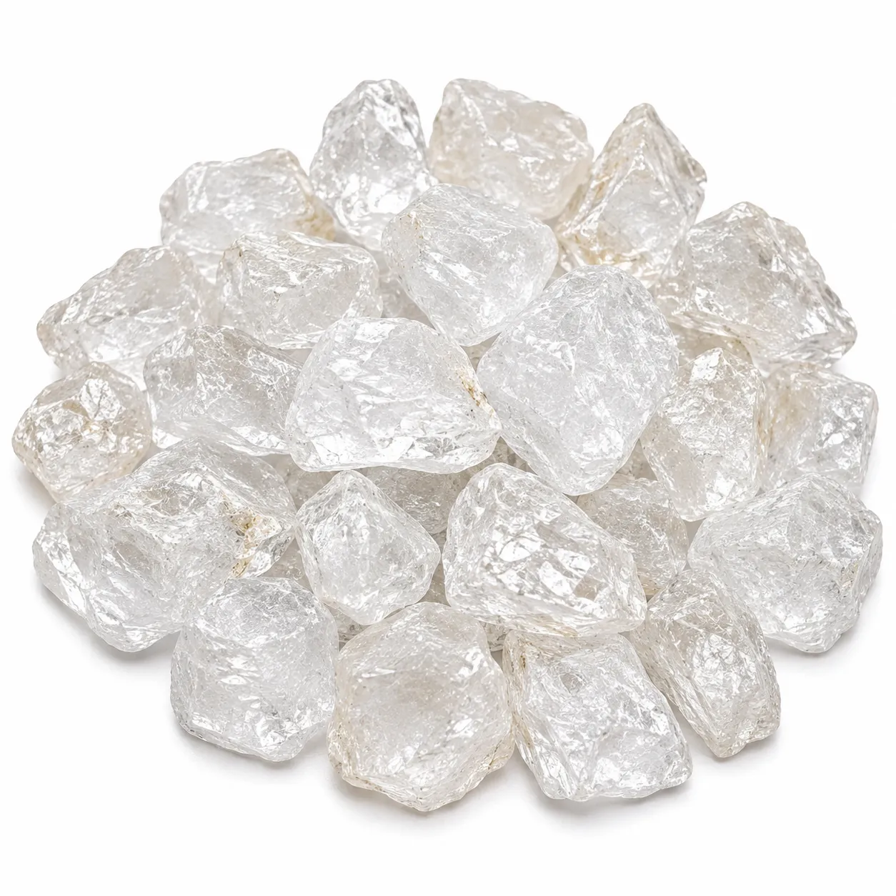 Natural Clear Quartz Rough Stone Natural clear quartz rough stone with transparent crystal structure and raw texture